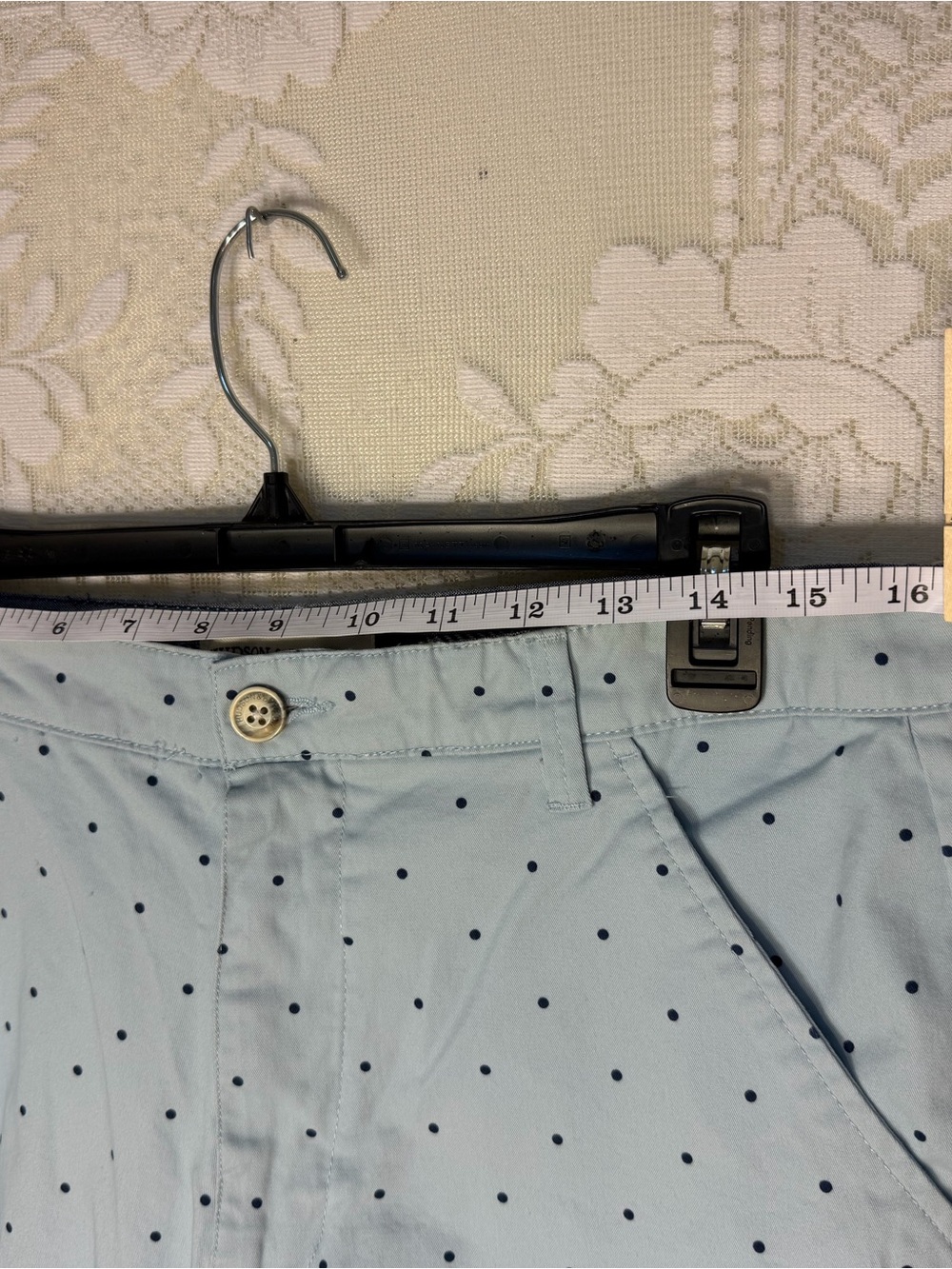 Hudson & Barrow Men's Light Blue Polka Dot Cotton Shorts - Picture 4 of 9